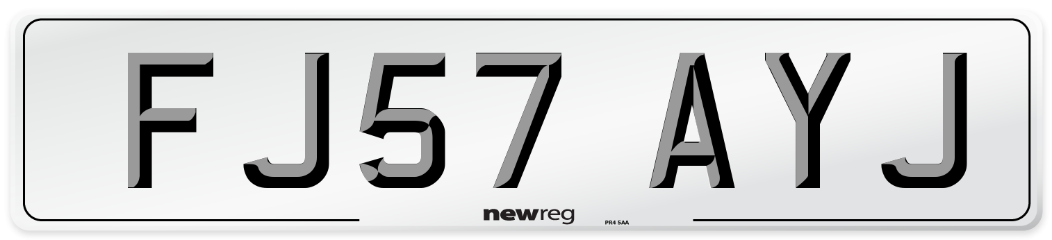 FJ57 AYJ Number Plate from New Reg